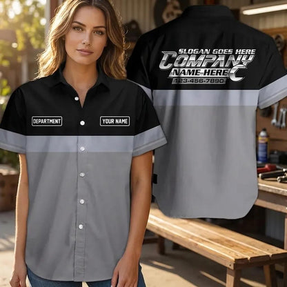 Custom Name Phone Number Mechanic Hawaii Shirt