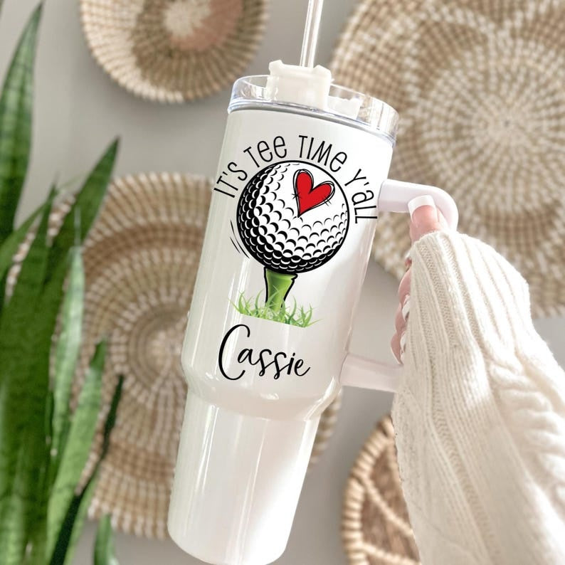 Golf Tumbler 40oz, Custom Golf Tumbler, Golf Club Tumblers, Golf Tournament Tumblers, Printed Golf Tumblers With Handle, Mug Gift, Travel Cup TBGTP14