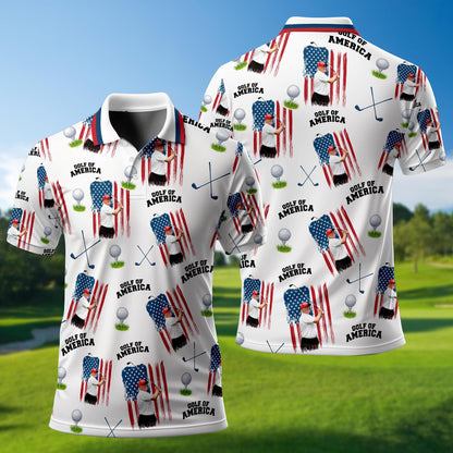 Trump Golf Polo Shirt Gift, Patriotic Golfing Gift, Father's Day Golf Polo Shirt