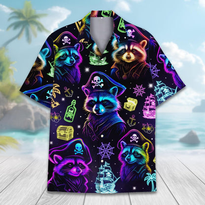Pirate Raccoon Hawaiian Shirt Men Women Youth Shirt
