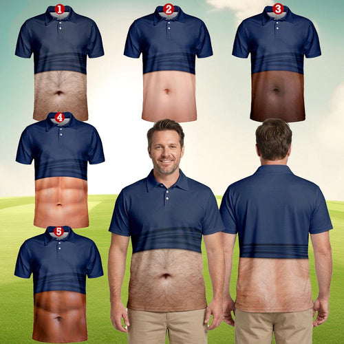 Funny Belly Polo Shirt for Men, Dad Bod  Novelty Beer Belly Shirt,
