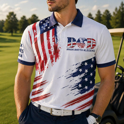 Dad The Man The Myth The Legend Personalized Polo Shirt
