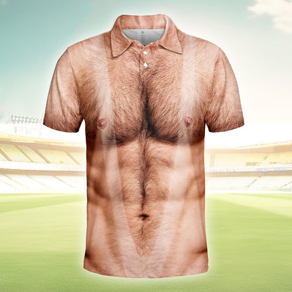 Dad Bod Illusion Novelty Beer Belly Polo Shirt