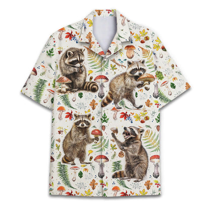 Raccoon Mushroom Hawaiian Shirt