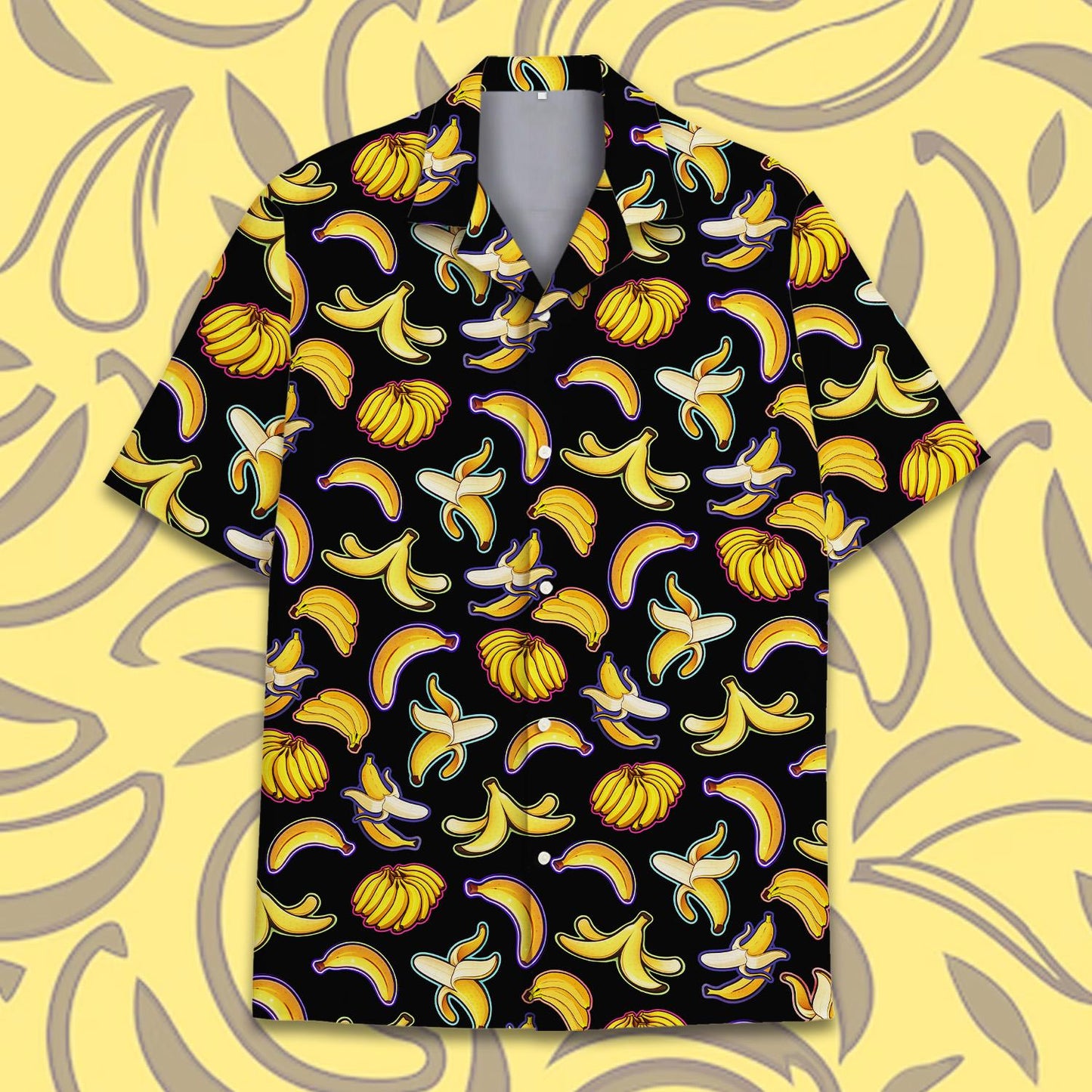 Banana Pattern Hawaiian Shirt Men Women Youth, Fruit Print Aloha Shirt