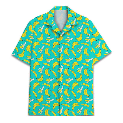 Banana Hawaiian Shirt, Tropical Print Button Down