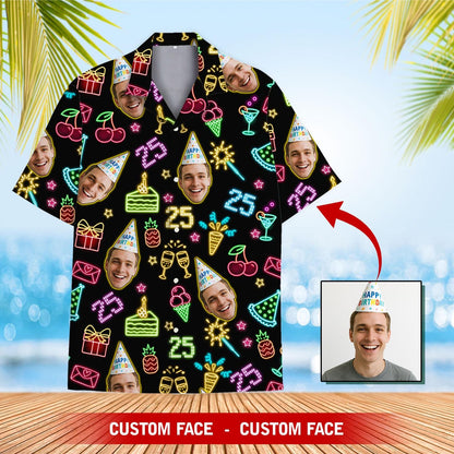 Personalized Birthday Hawaiian Shirt with Face, Custom Shirt with Photo