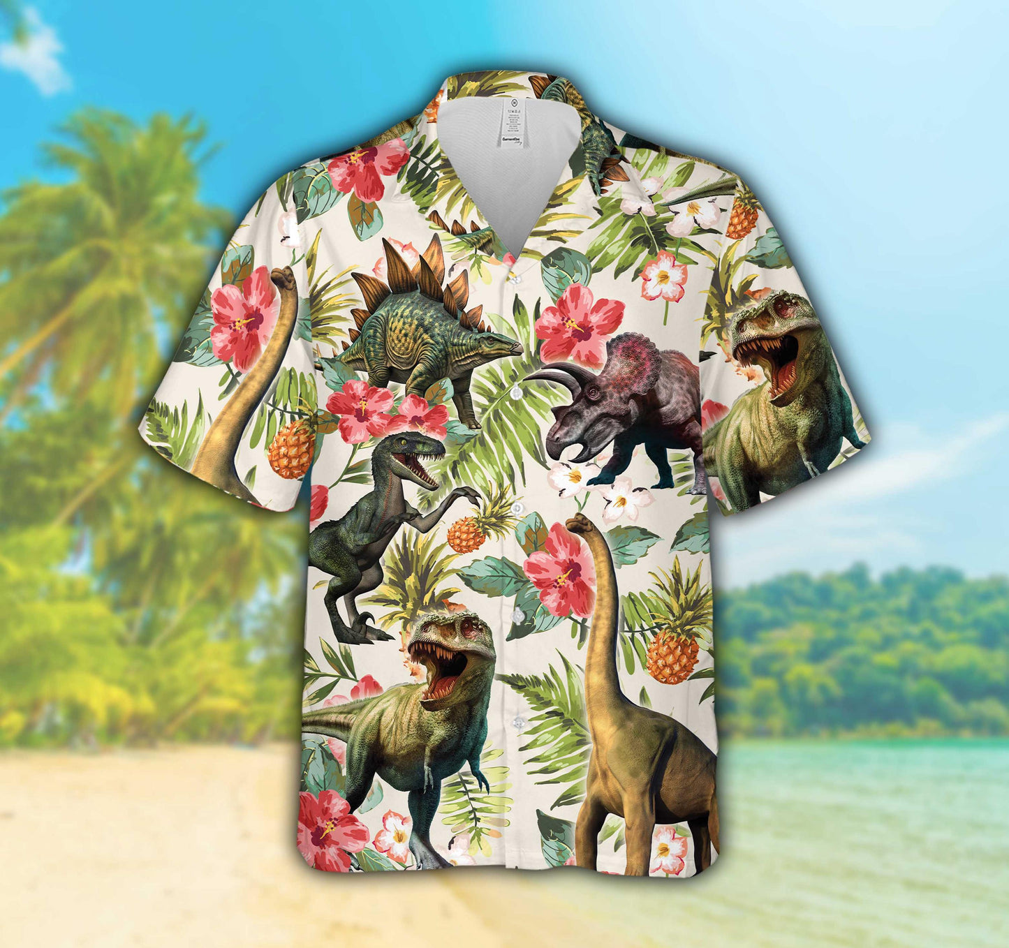 Tropical Dinosaur Hawaiian Shirt For Men & Women