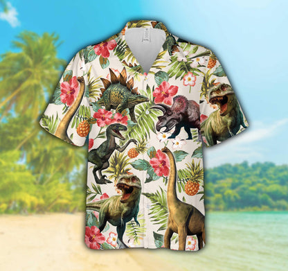 Tropical Dinosaur Hawaiian Shirt For Men & Women
