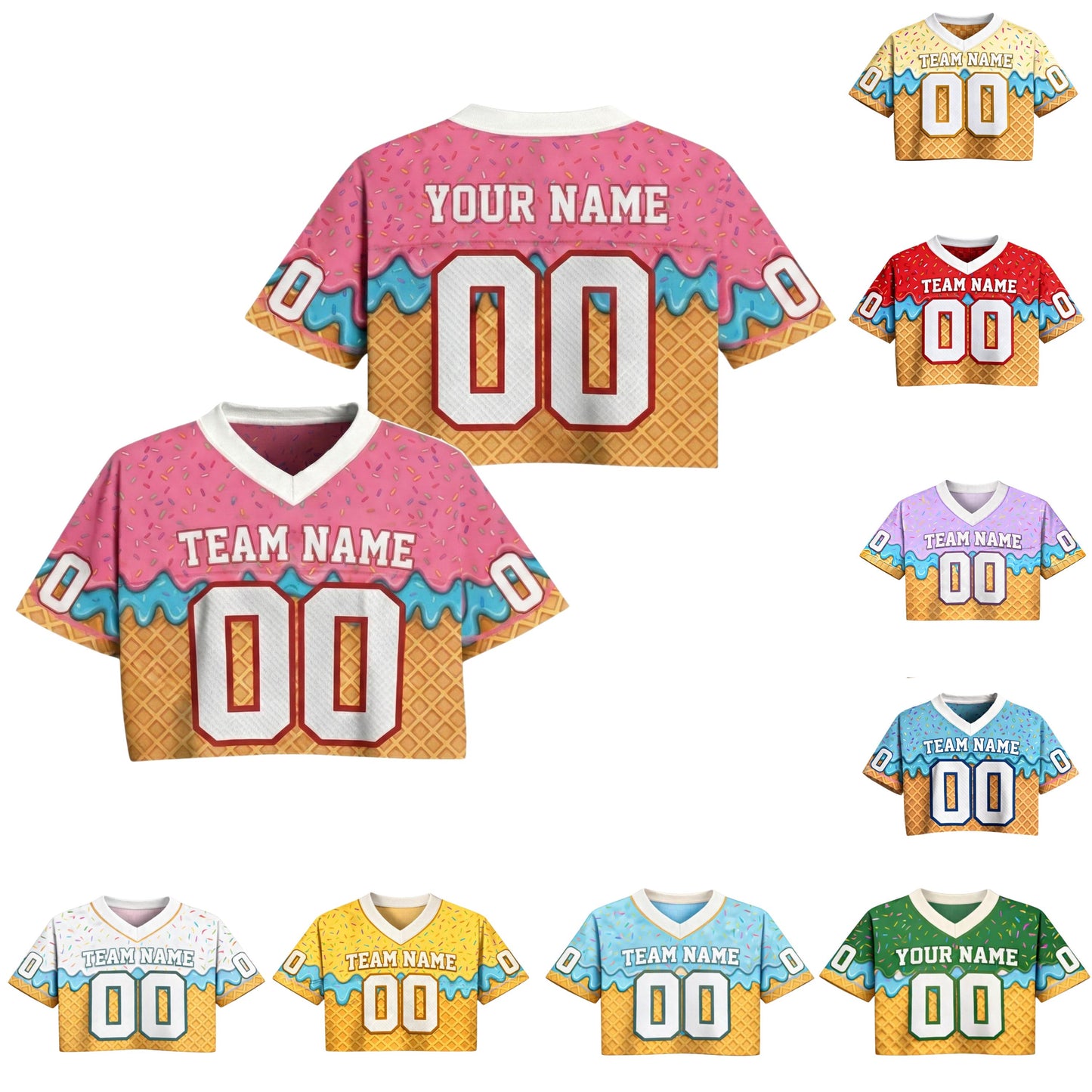 Custom Ice Cream Jersey Football Shirt for Women