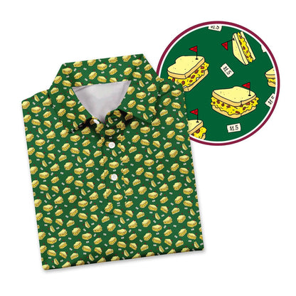 Pimento Cheese Sandwich Golf Polo Shirt, Golf Polo Shirt