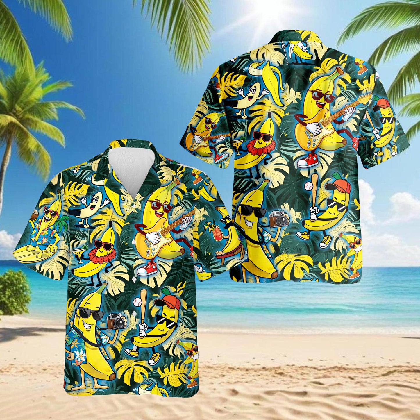 Aloha Banana Guitar Hawaiian Shirt