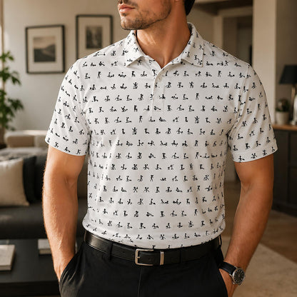 Funny Hidden Pattern Polo Shirt for Him, Personalized Polo Shirt for Husband Friend