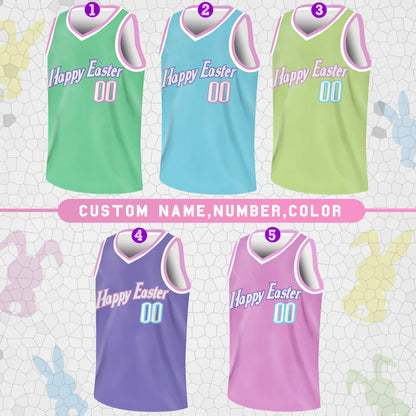 Custom Happy Easter Basketball Jersey Team Name & Number