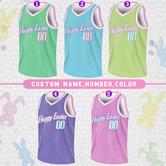 Custom Happy Easter Basketball Jersey Team Name & Number