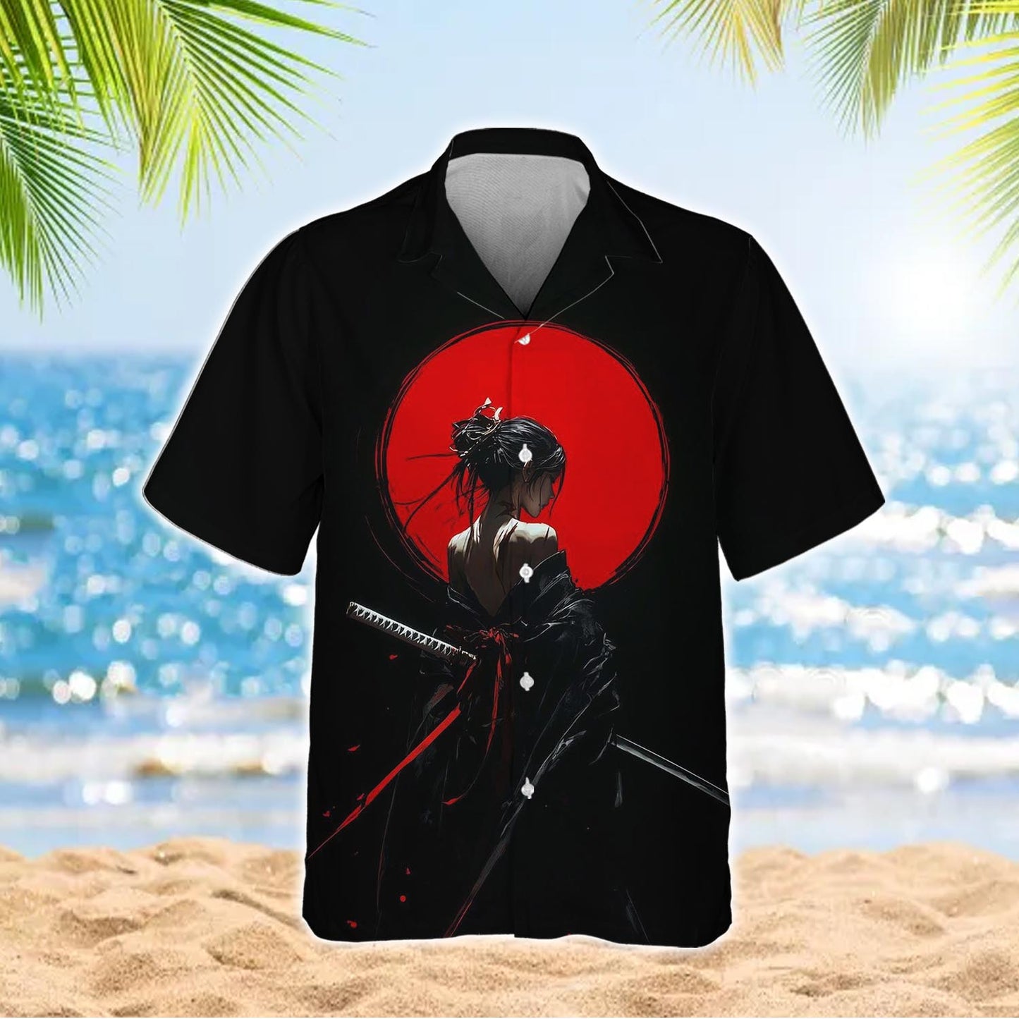 Caseyathletic Japanese Samurai Woman Hawaiian Shirt
