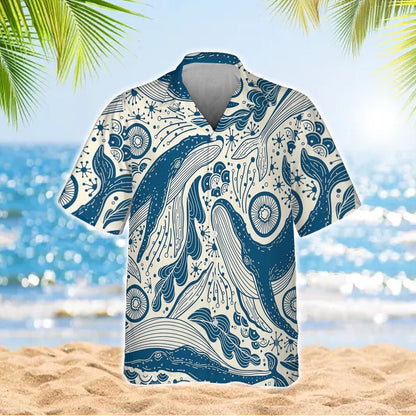 Caseyathletic Ocean Whale Hawaiian Shirt