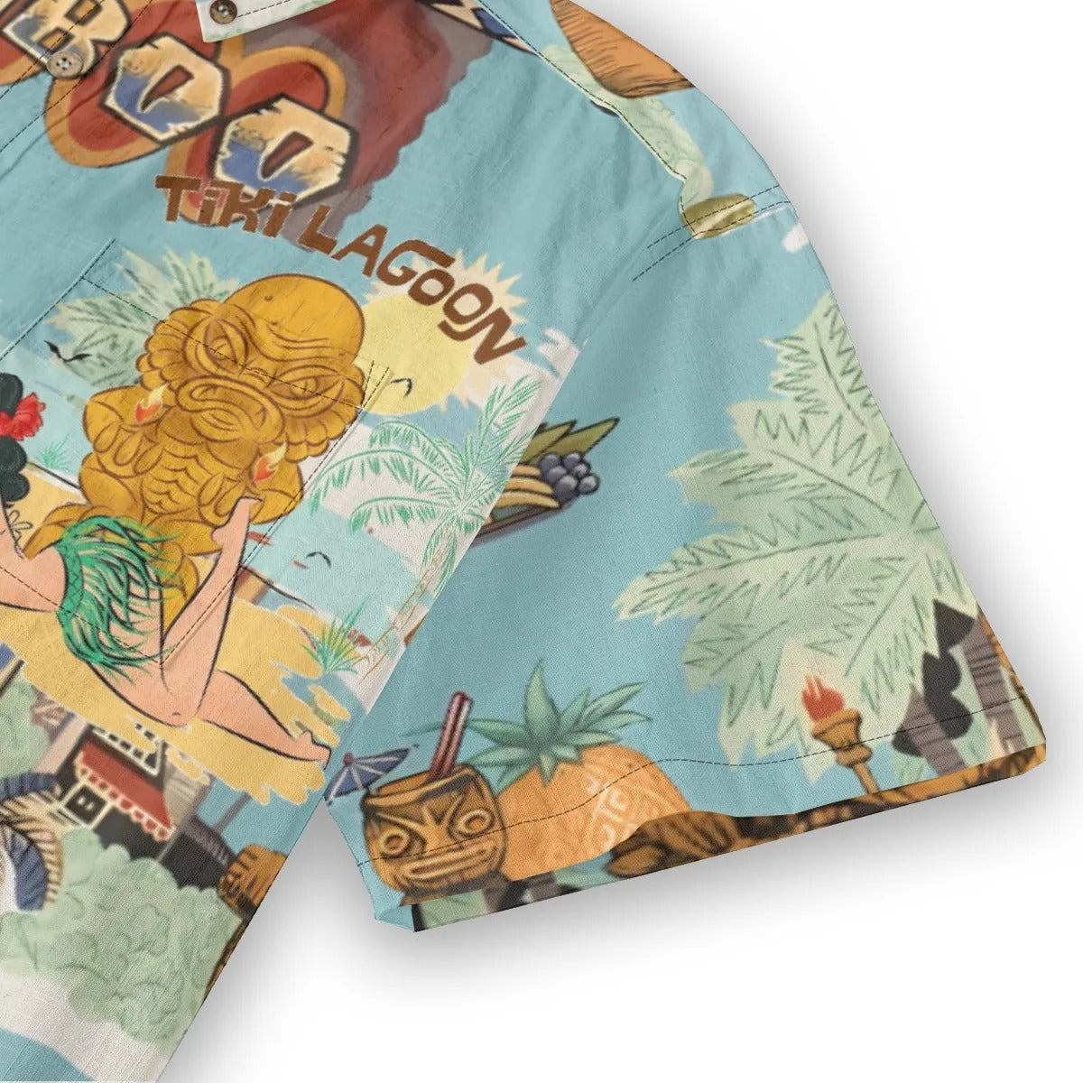 Hawaiian Vintage Pictorial TIKI Island Print Shirt