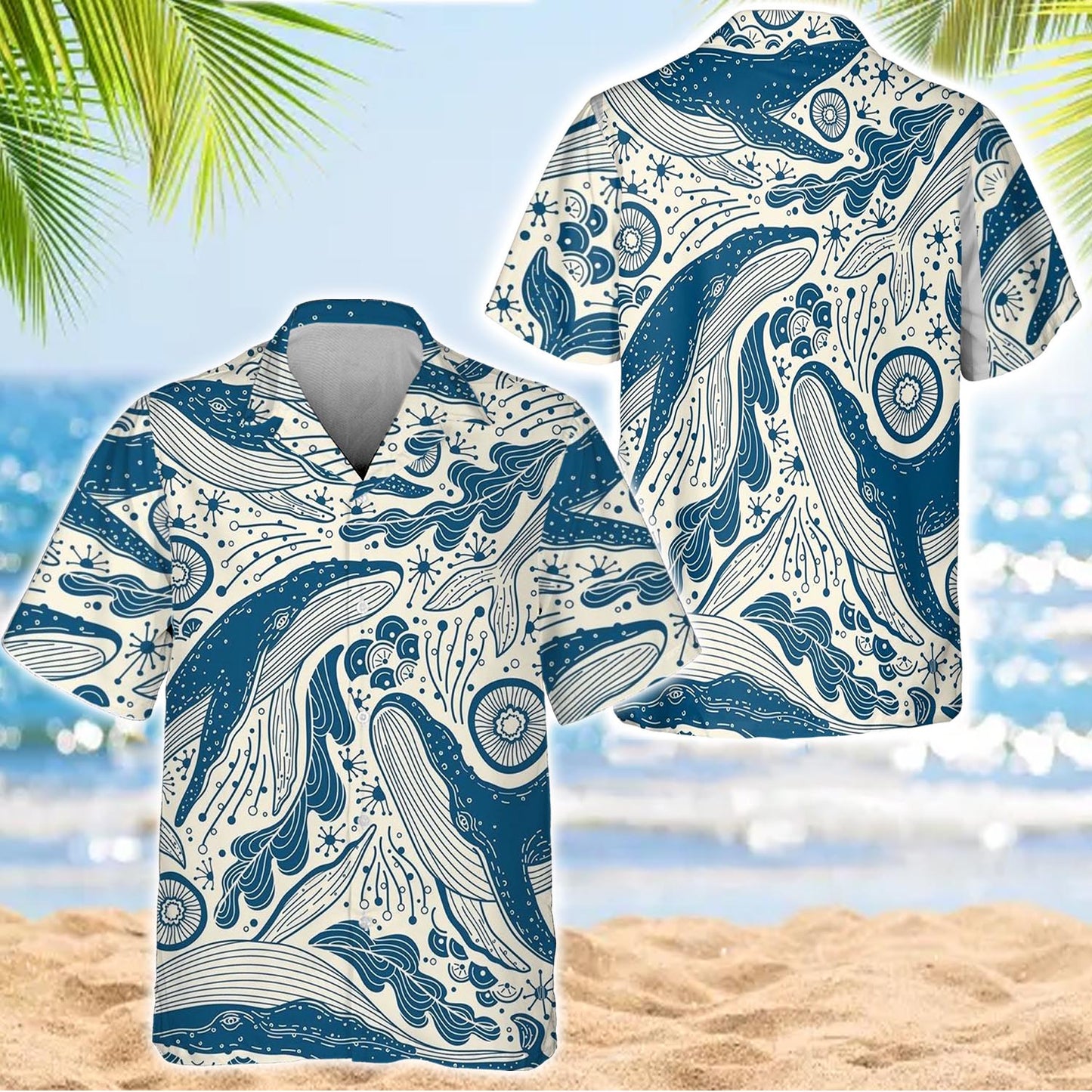 Caseyathletic Ocean Whale Hawaiian Shirt