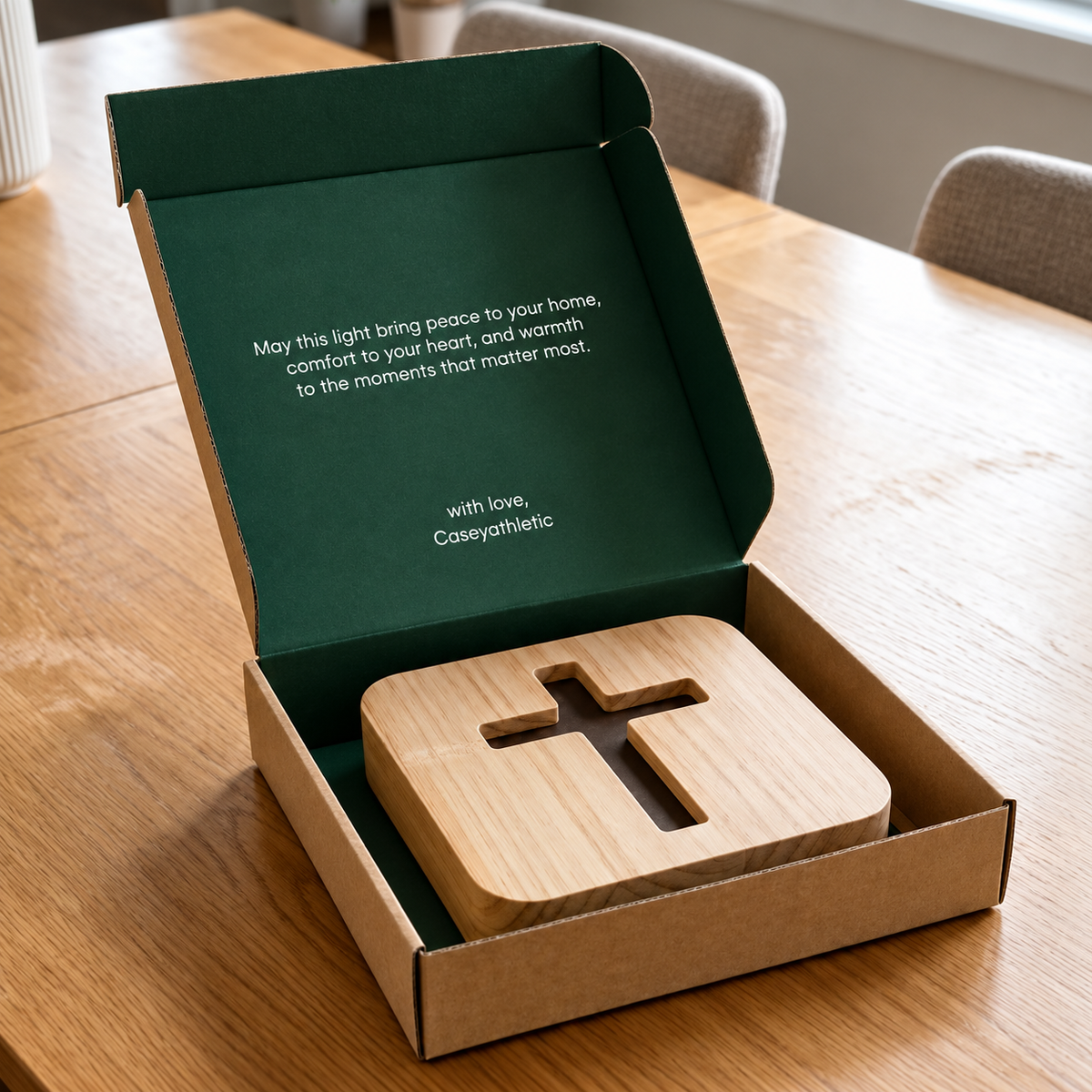 Lumen Wooden Cross Lamp Decor
