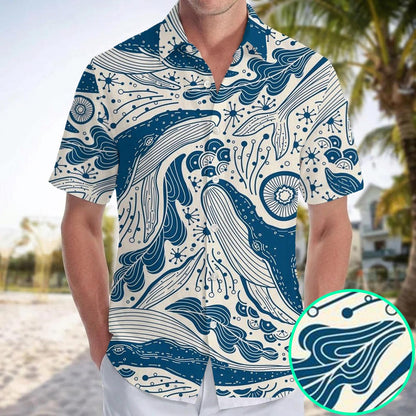 Caseyathletic Ocean Whale Hawaiian Shirt