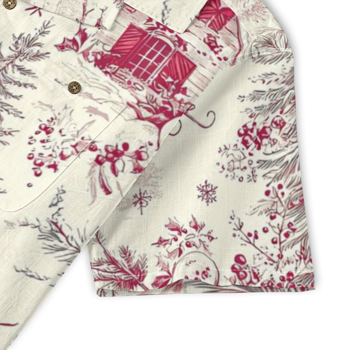 Christmas Cardinal Toile Hawaiian Shirt