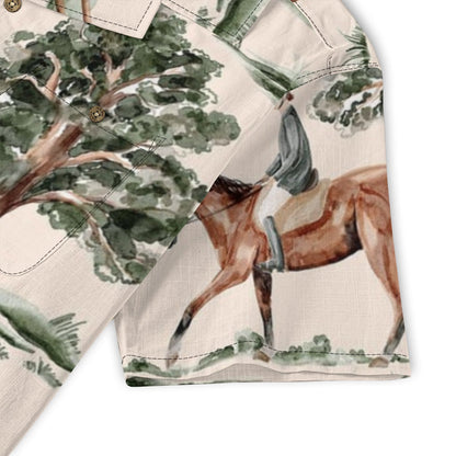 Equestrian Watercolor Hawaiian Shirt