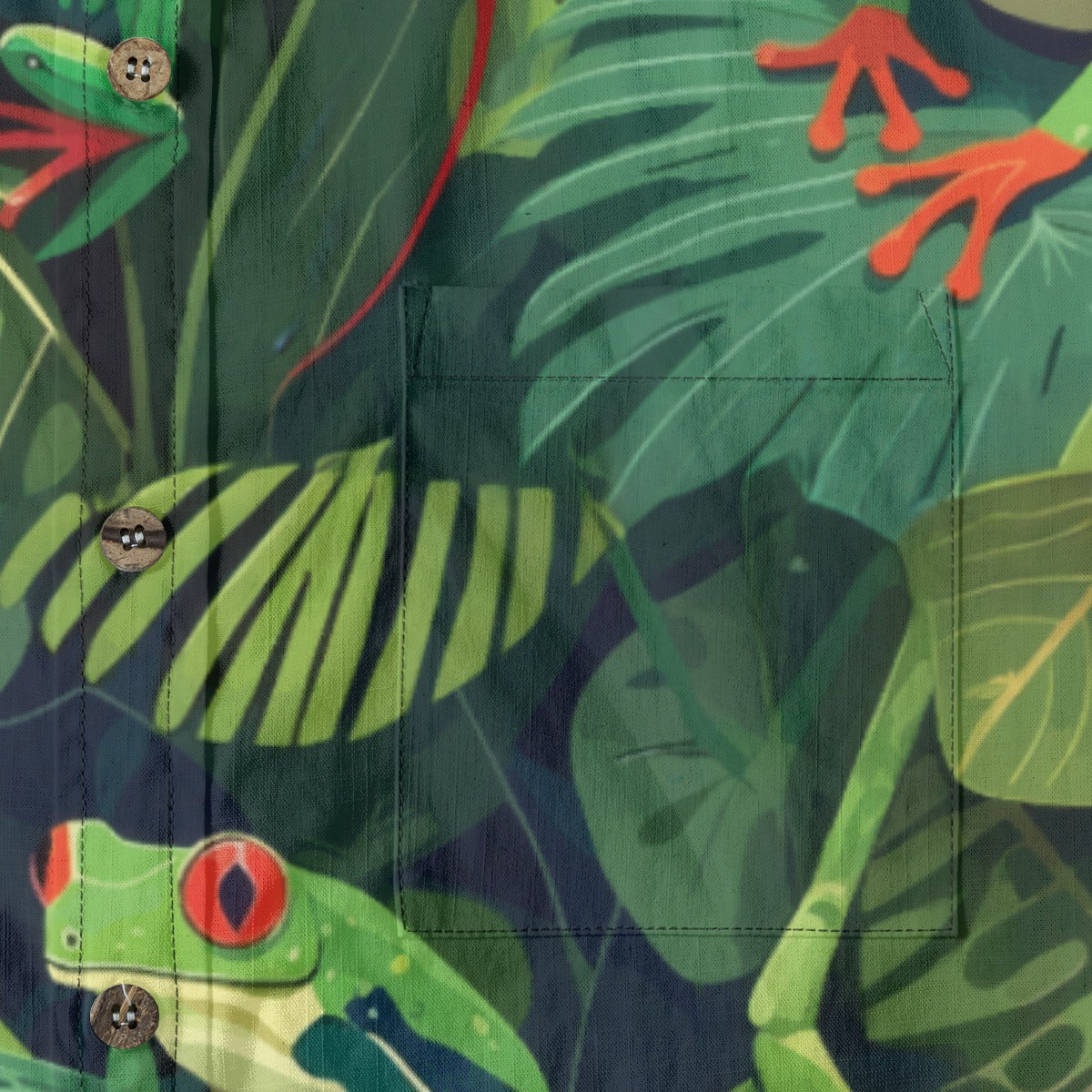 Tropical Red-eyed Frog Hawaiian Shirt Palm Leaves Aloha Frog Cute Tropical Hawaiian Shirt