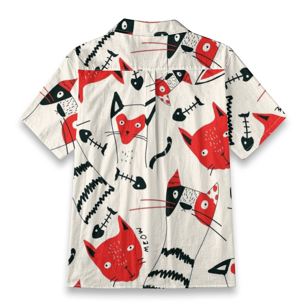 Red Cat & Fishbone Hawaiian Shirt