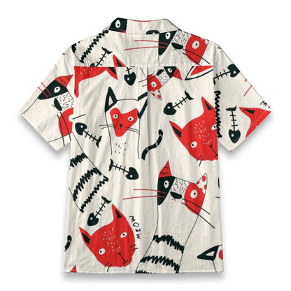 Red Cat & Fishbone Hawaiian Shirt