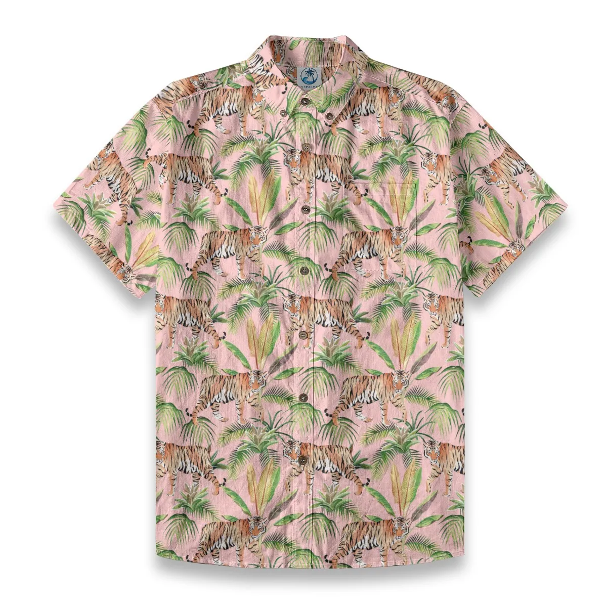 Men's Tiger Print Breathable Cotton Shirt