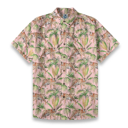 Men's Tiger Print Breathable Cotton Shirt