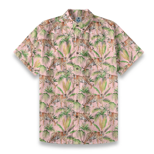 Men's Tiger Print Breathable Cotton Shirt