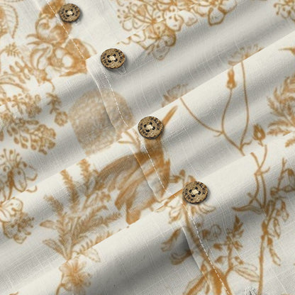 Golden Hummingbird Floral Hawaiian Shirt