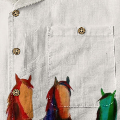 Rainbow Horse Art Hawaiian Shirt