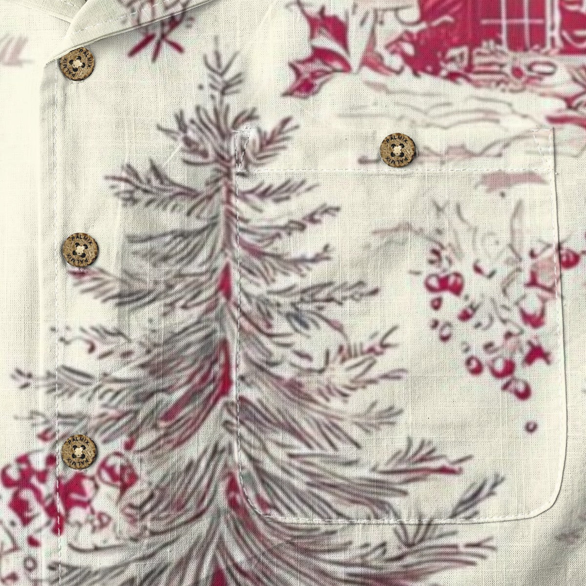 Christmas Cardinal Toile Hawaiian Shirt