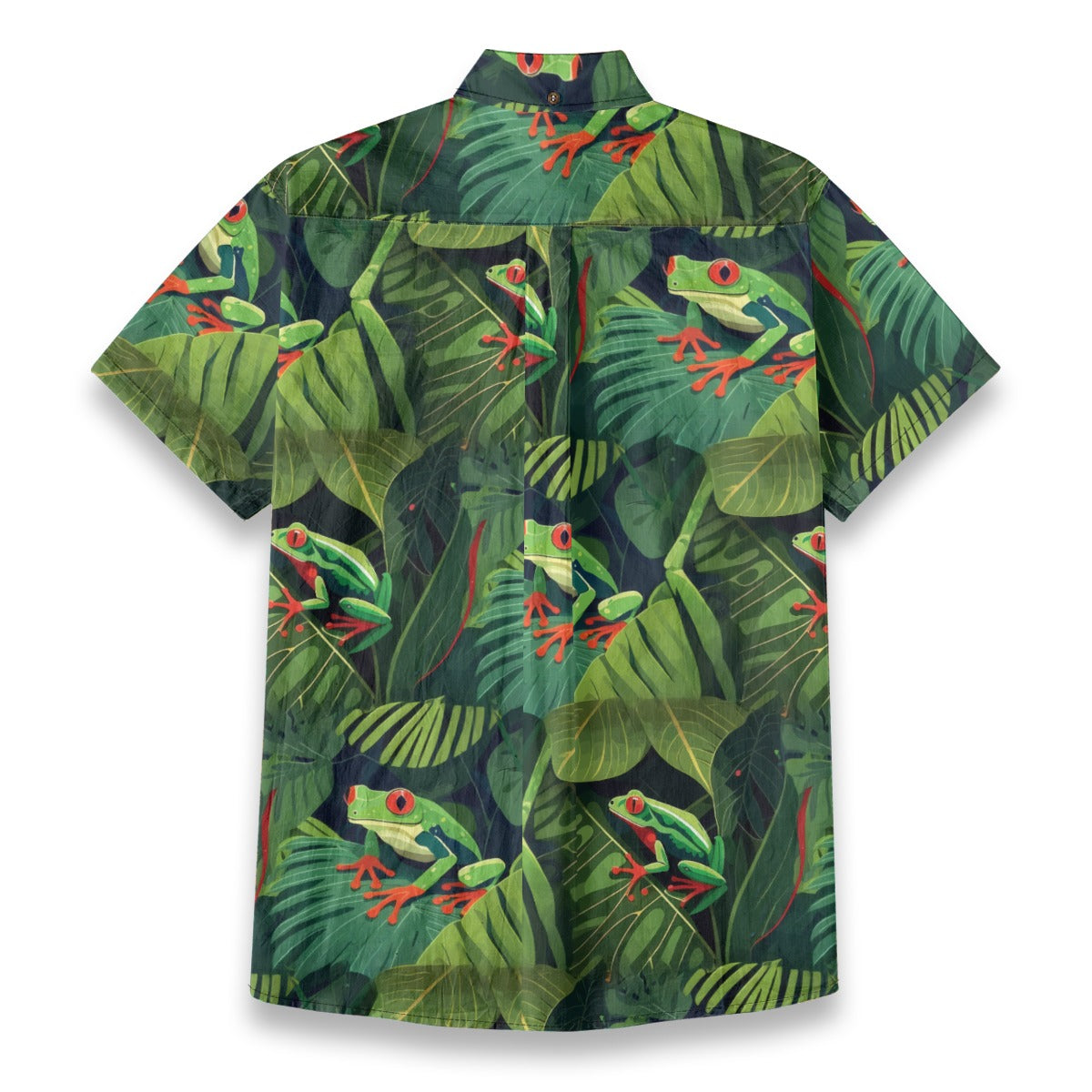 Tropical Red-eyed Frog Hawaiian Shirt Palm Leaves Aloha Frog Cute Tropical Hawaiian Shirt