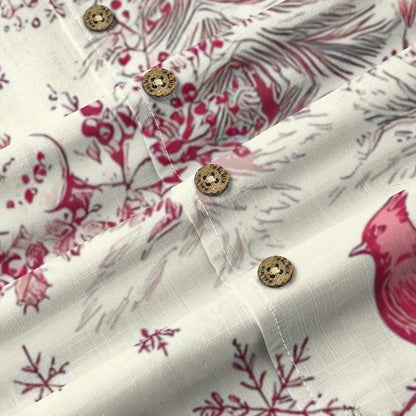 Christmas Cardinal Toile Hawaiian Shirt