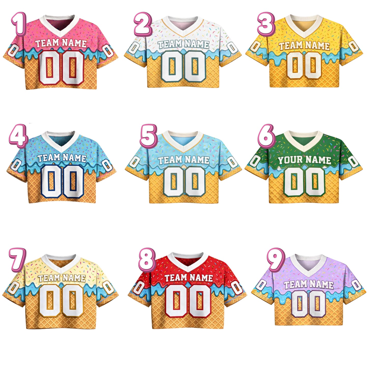Custom Ice Cream Jersey Football Shirt for Women