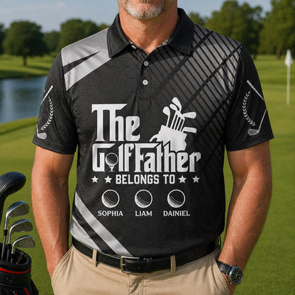 The Golffather Personalized Polo Shirt, Father's Day Gift for Golf Dad