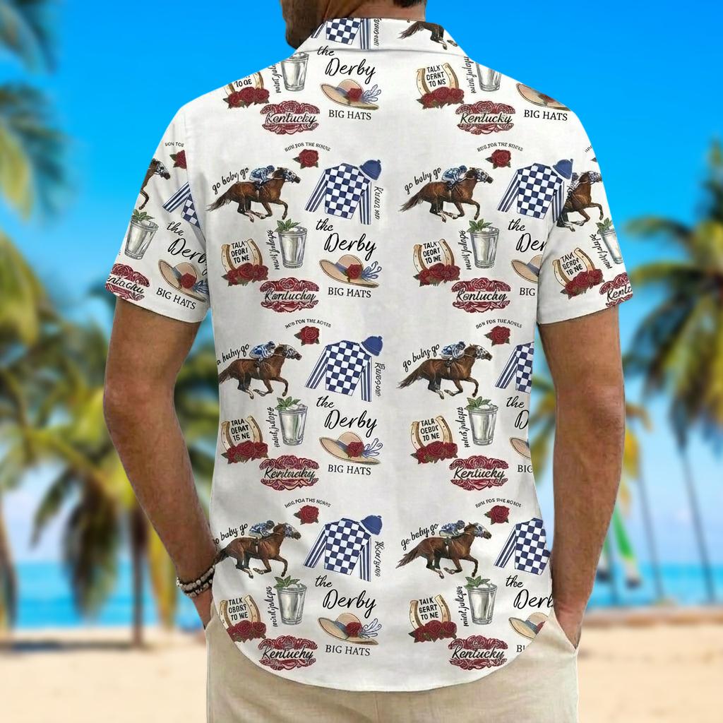 Run For The Roses Button Shirt, Derby Day Hawaiian Shirt