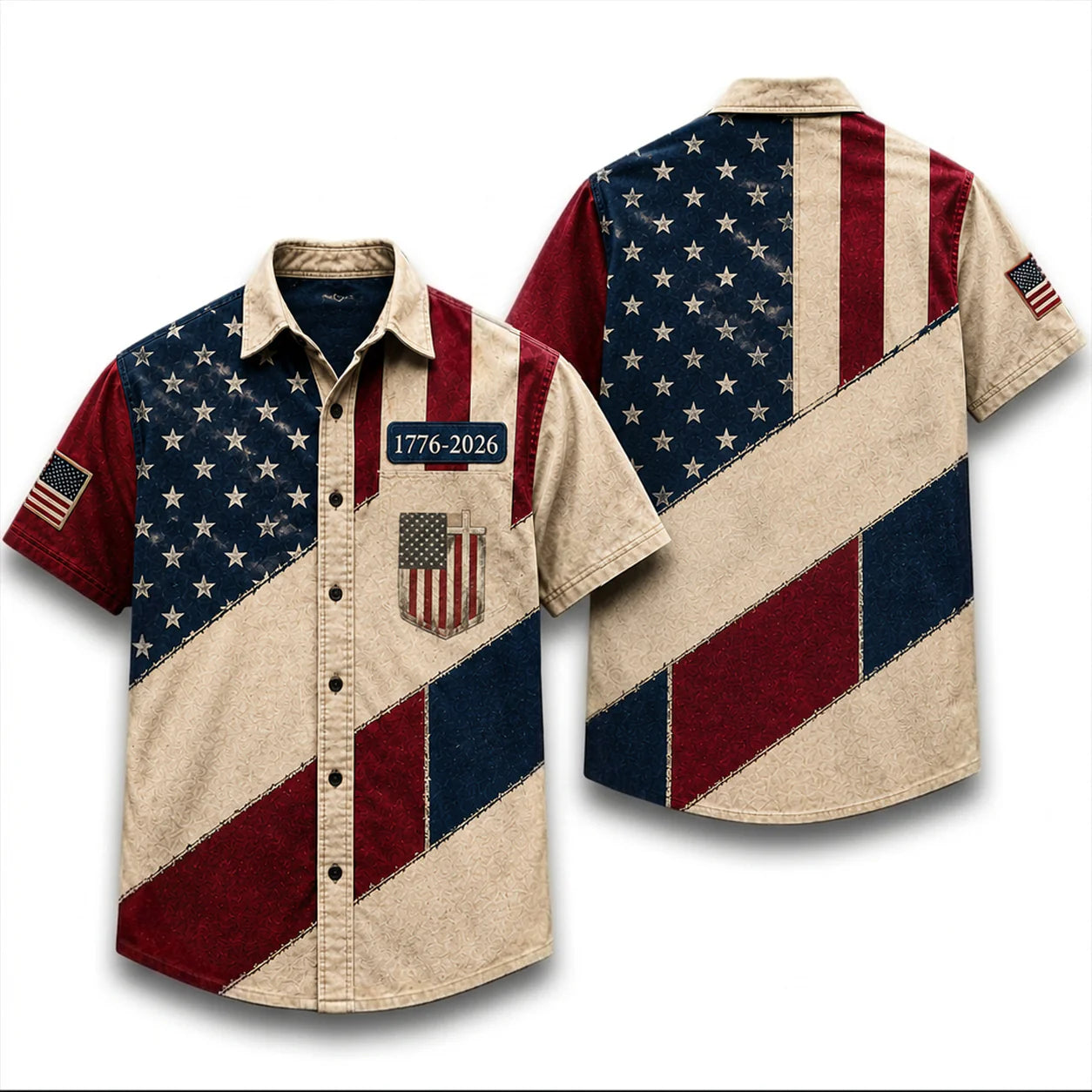 USA Flag Patriotic Polo Shirt, America 250 Years 1776-2026 Golf Polo, Independence Day Outfit, Veteran Dad Gift
