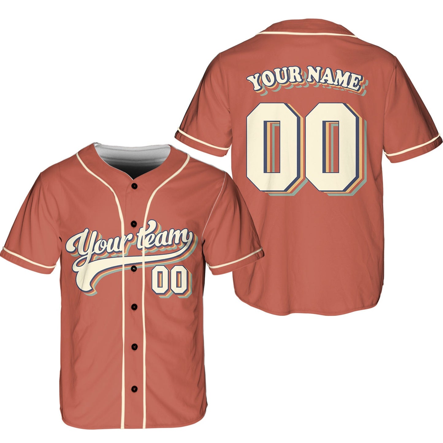 Personalized Vintage Team Name And Number Baseball Jersey