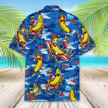 Tropical Banana Button Down Short Sleeve Shirt