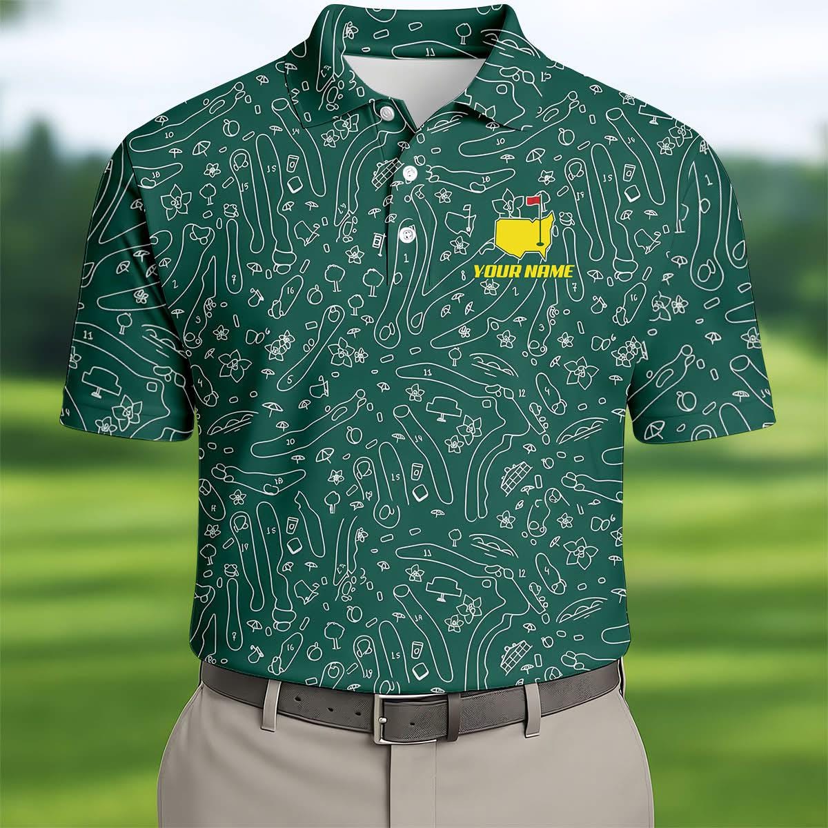 Masters Golf Polo Shirt, Augusta Golf Shirt, Custom Name Golf Polo,