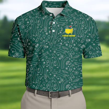 Masters Golf Polo Shirt, Augusta Golf Shirt, Custom Name Golf Polo,