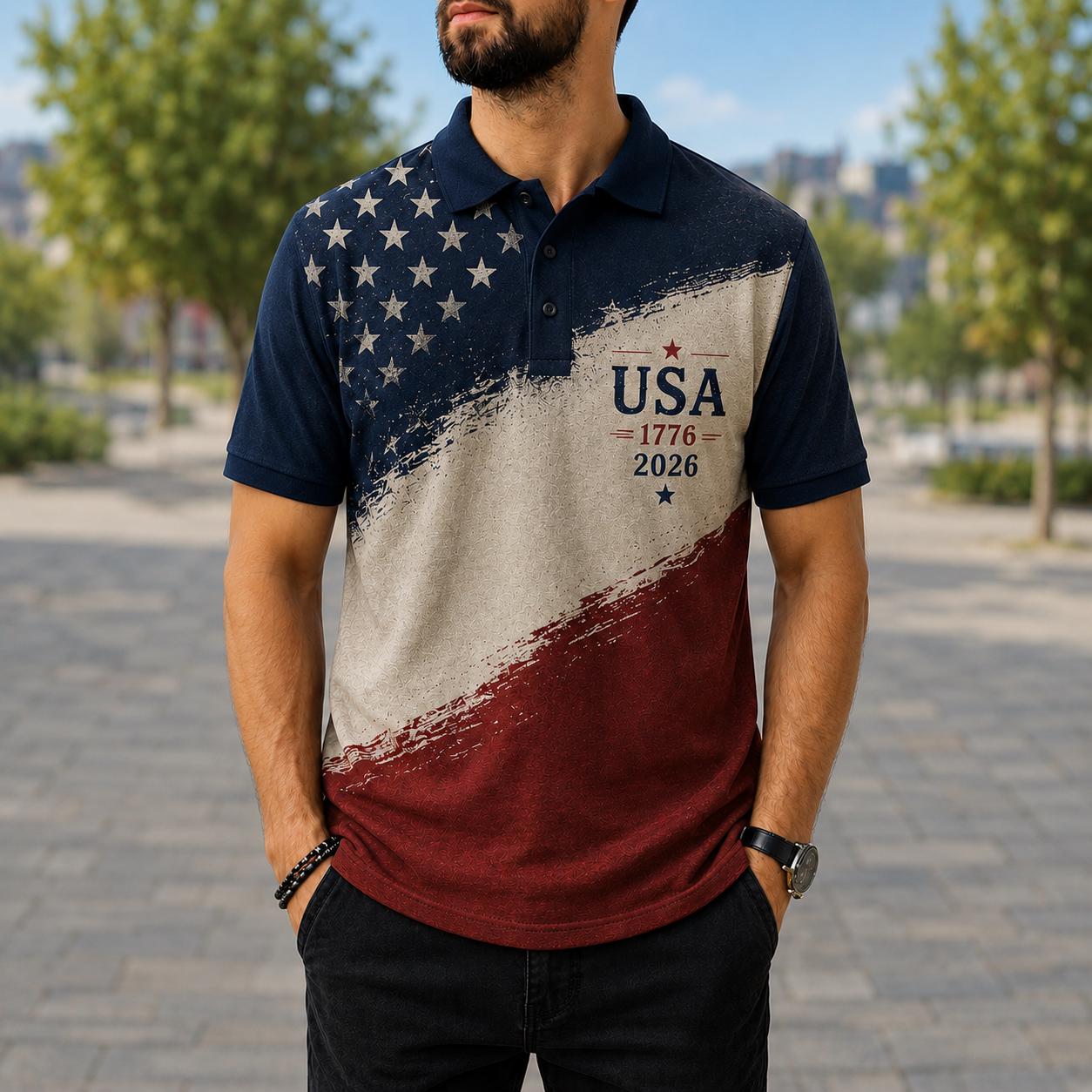 America 250 Years Of Freedom Polo Shirt Patriotic USA Polo Shirt July 4 Outfit