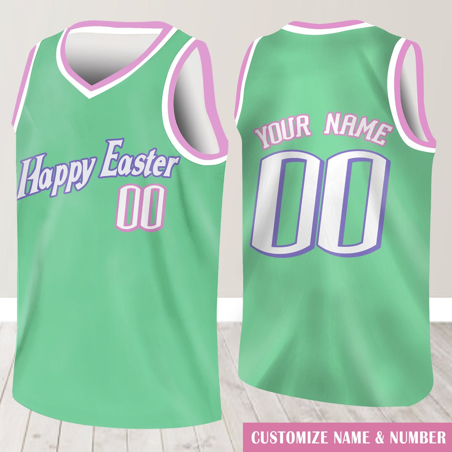 Custom Happy Easter Basketball Jersey Team Name & Number