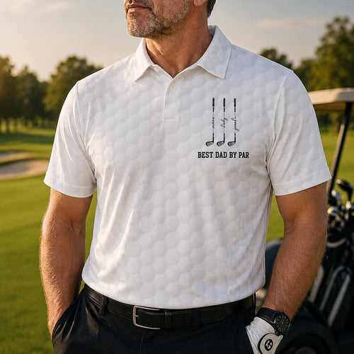 Best Dad Grandpa By Par Personalized Name Polo Shirt