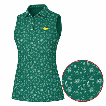 Golf Polo Shirt Masters Inspired, Augusta Green Pattern Polo Outfit Shirt